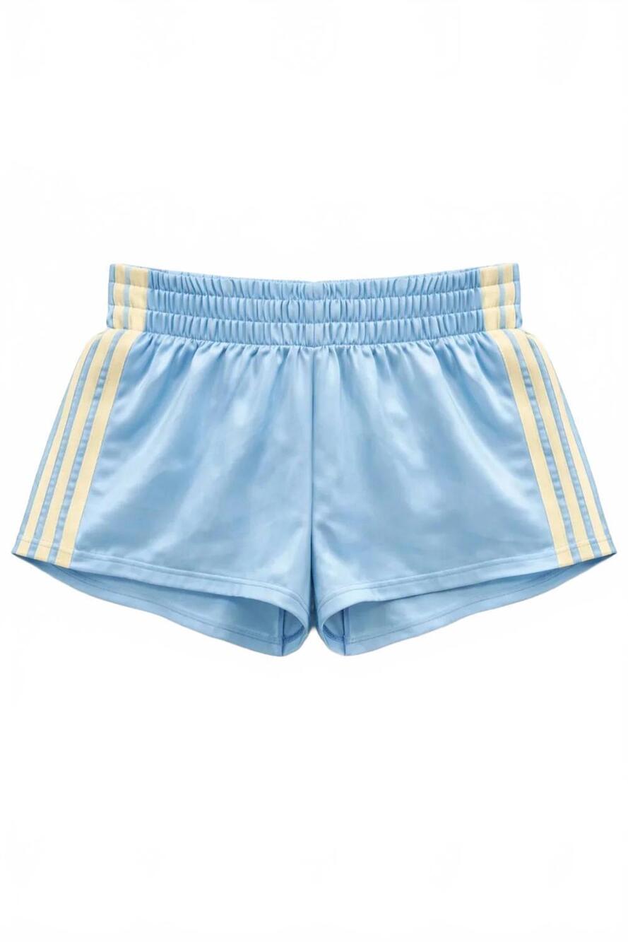 NEW KATIE J NYC girls jordyn shorts in baby blue/butter